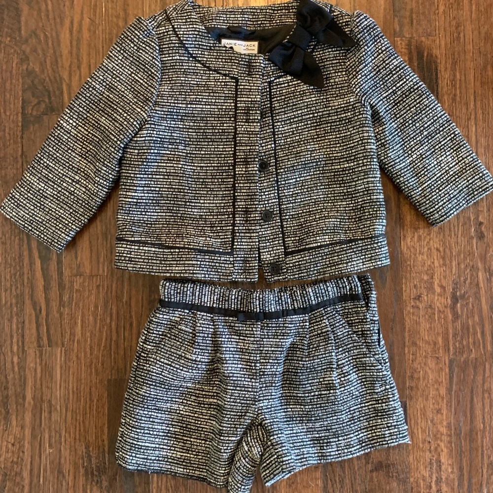 Janie and Jack matching Tweed set